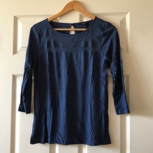 Ann Taylor navy dress blouse
